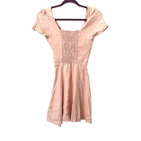 ZARA Short Sleeve Mini‎ Dress Peach XS - Picture 2 of 4